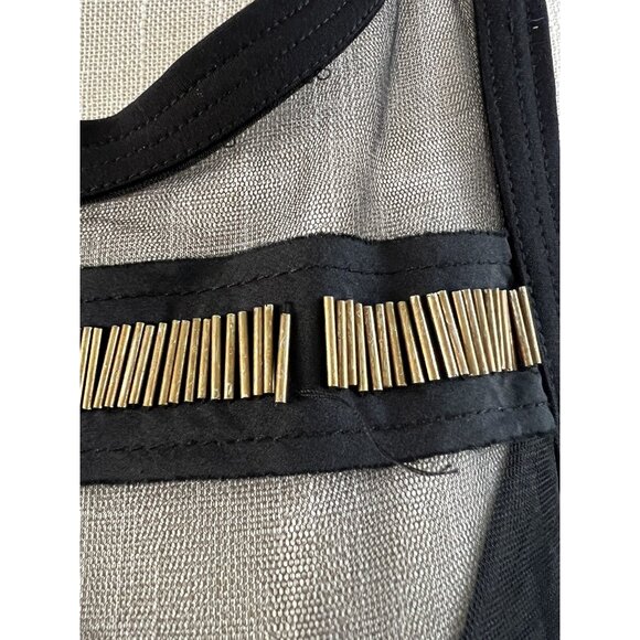 Plenty by Tracy Reese Black Sleeveless Mini Dress W/ Sheer size 10 - Picture 4 of 11